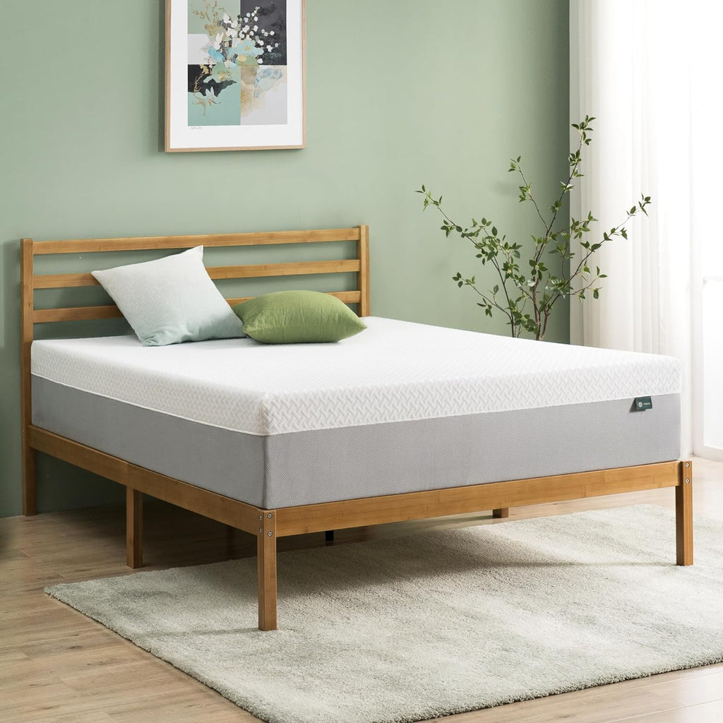 Zinus 12 Inch Green Tea Essential Memory Foam Mattress New Version, Queen, Fiberglass Free, Medium Feel, Breathable Airflow Memory Foam, Certified Safe Foams & Fabric, Mattress in A Box