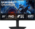 Samsung 25" Odyssey G4 (G40H) Gaming Monitor - FHD, Fast IPS, 300Hz, HDR10, 1ms, G-Sync Compatible, AMD FreeSync Premium, Black Equalizer, Virtual Aim Point, HAS/Tilt/Swivel/Pivot, LS25HG402ENXZA