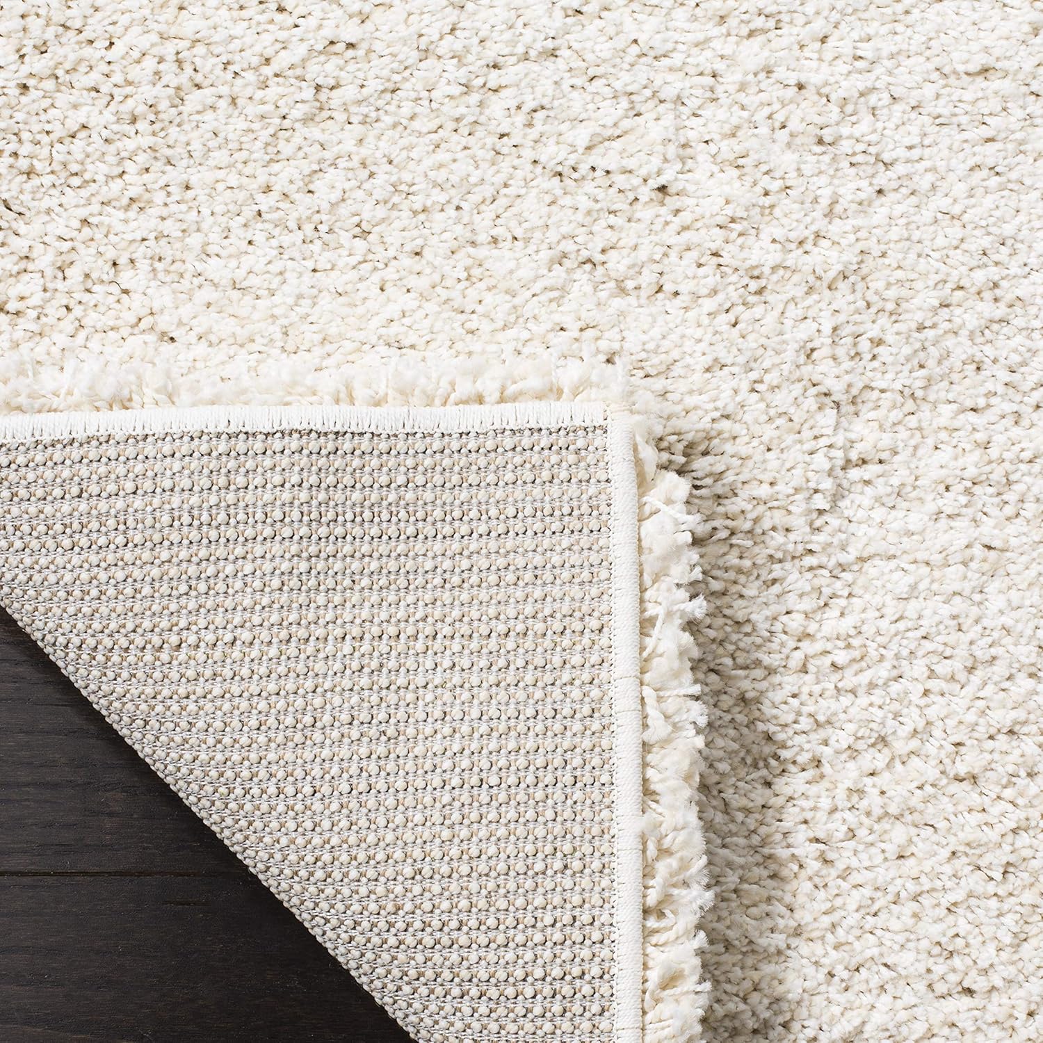 SAFAVIEH Milan Shag Collection Area Rug - 8' x 10', Ivory, Solid Design, Non-Shedding & Easy to Clean, Plush Thick Pile, Ideal for Living Room, Bedroom (SG180-1212)