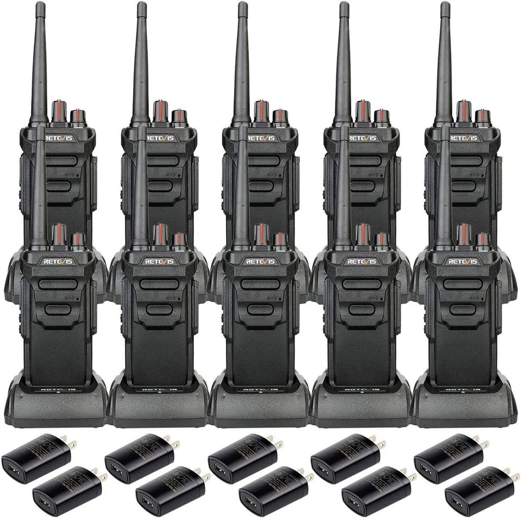 Retevis RT48 IP67 Waterproof Walkie Talkies for Adults,Heavy Duty,Professional Two Way Radio Rechargeable,1200mAh,VOX,Emergency Alarm,Rugged 2 Way Radios for Work Construction Jobsite School(10 Pack)