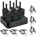 Retevis RB26H Walkie Talkies Long Range with Earpiece,2 Way Radio with 6 Way Charger,Hidden Display,21-Hours,NOAA,GMRS Repeater Capable,Professional Walkie-Talkie for Adults Security Warehouse(6 Pack)