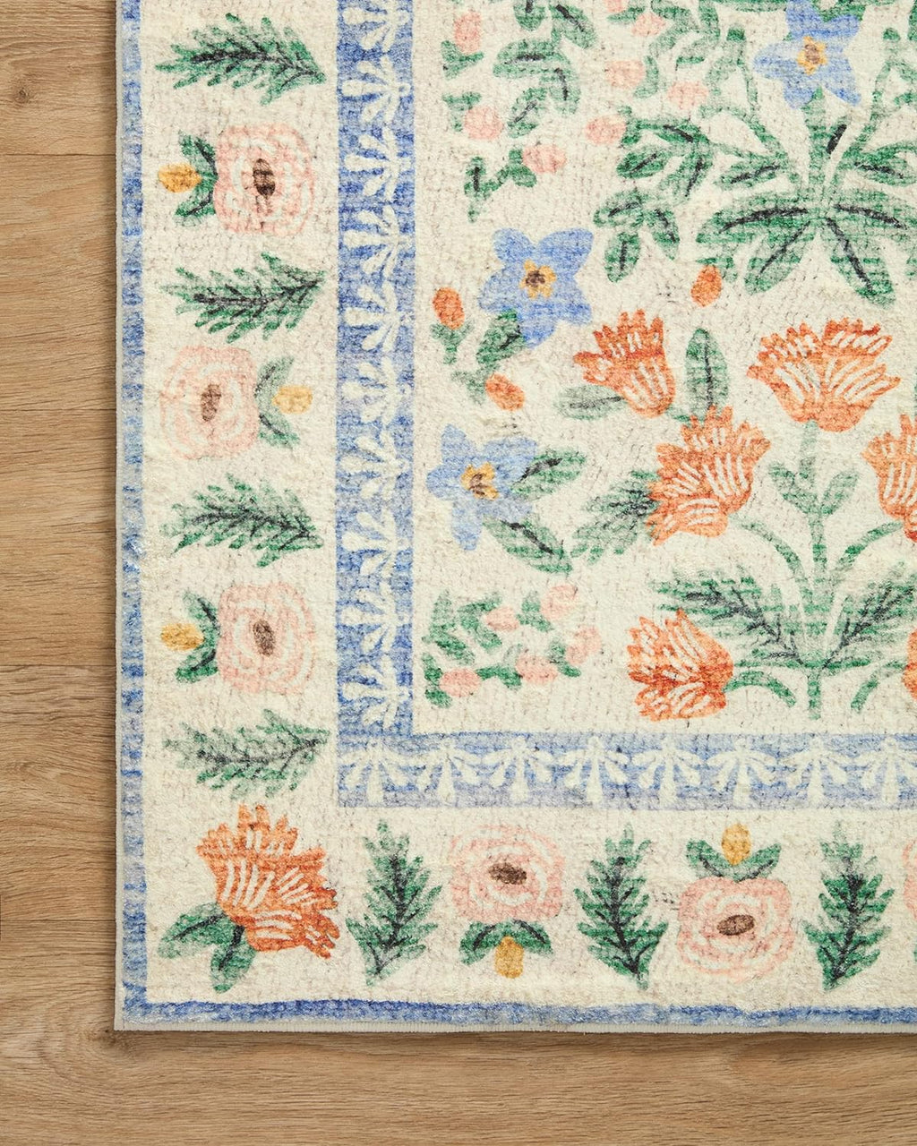 Loloi Rifle Paper Co. Eden Collection EDE-02 Mughal Garden Cream 7'-6" x 9'-6" Area Rug feat. CloudPile™