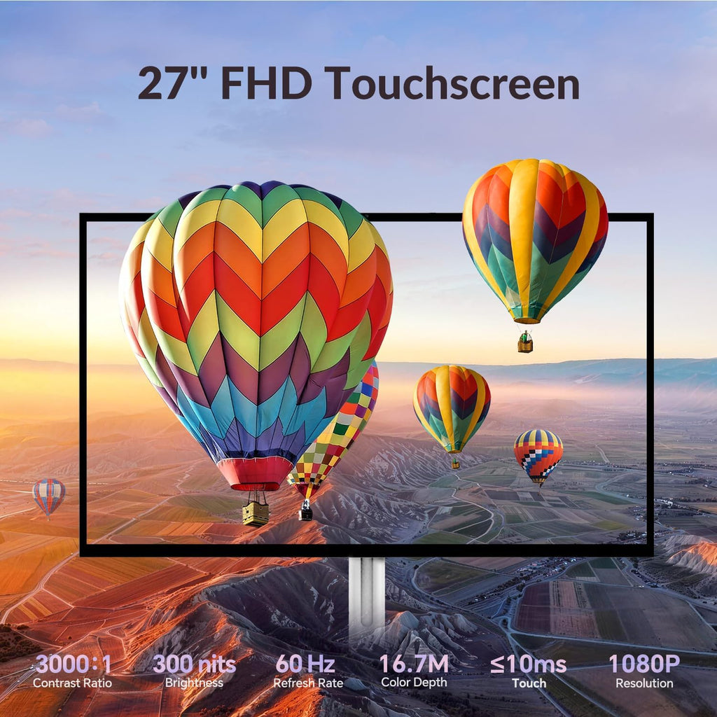 27-Inch Smart Portable TV on Wheels | Built-in 14-16H Battery | Qualcomm Snapdragon, 8+128GB Android 14 OS | EDLA Touch Screen, 13 MP Camera, Full Swivel Rotation, Remote & Voice Control