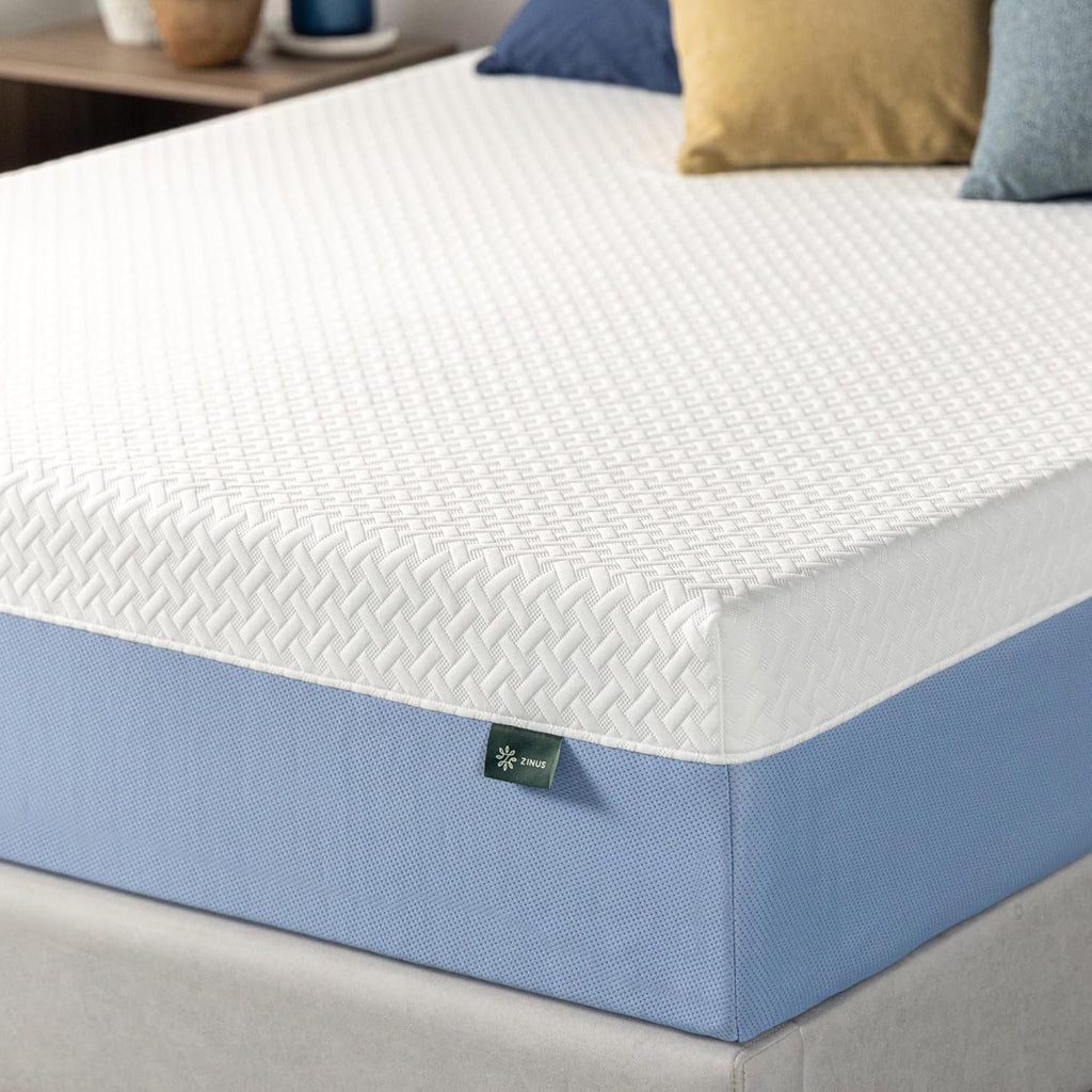 Zinus 10 Inch Queen Cooling Essential Memory Foam Mattress NewVersion, Fiberglass Free, Medium Feel, Breathable Cooling Layers, Certified Safe Materials