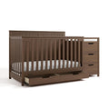 Graco Hadley 5-in-1 Convertible Crib & Changer – GREENGUARD Gold Certified, Fits Standard Crib Mattress, Converts to Toddler Bed and Full Bed, 4 Adjustable Mattress Heights (Hazelnut)