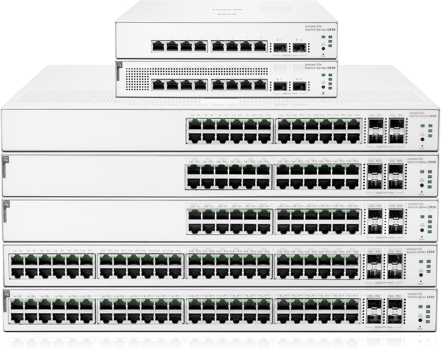 HPE Networking Instant On Switch Series 1930 24-Port Gb Smart-Managed Layer 2+ Ethernet Switch with PoE | 24x 1G | 4X SFP+ | 24x CL4 PoE 370W | US Cord (JL684B#ABA)