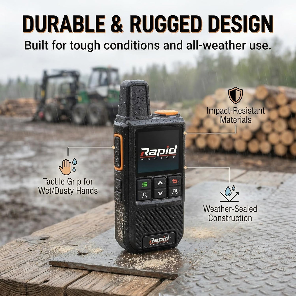 Rapid Radios Nationwide LTE Walkie-Talkie - Two-Way Radio - Unlimited Range POC Two Way Radios Set