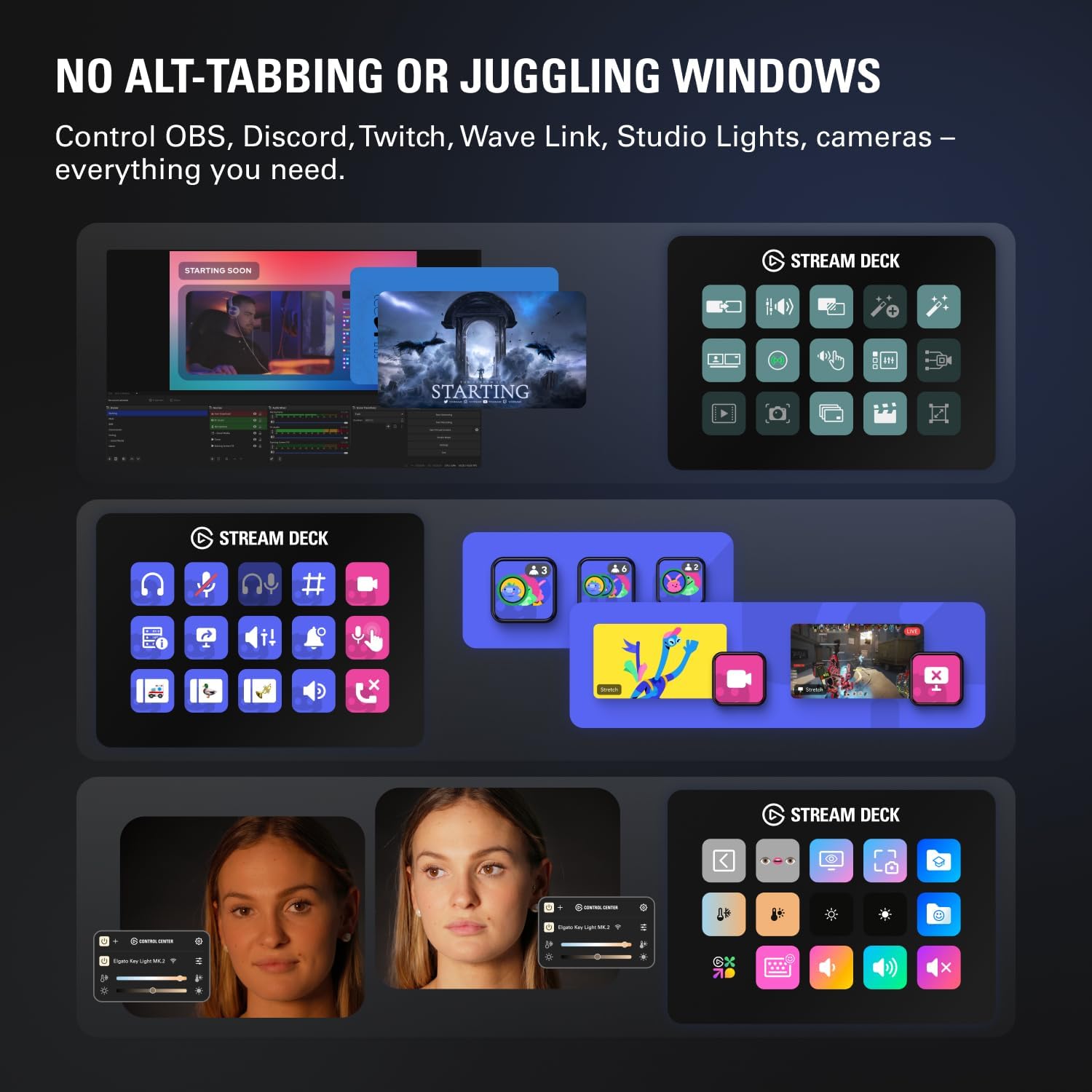 Elgato Stream Deck MK.2 – Studio Controller, 15 macro keys, trigger actions in apps and software like OBS, Twitch, YouTube and more, USB, works with Mac and PC