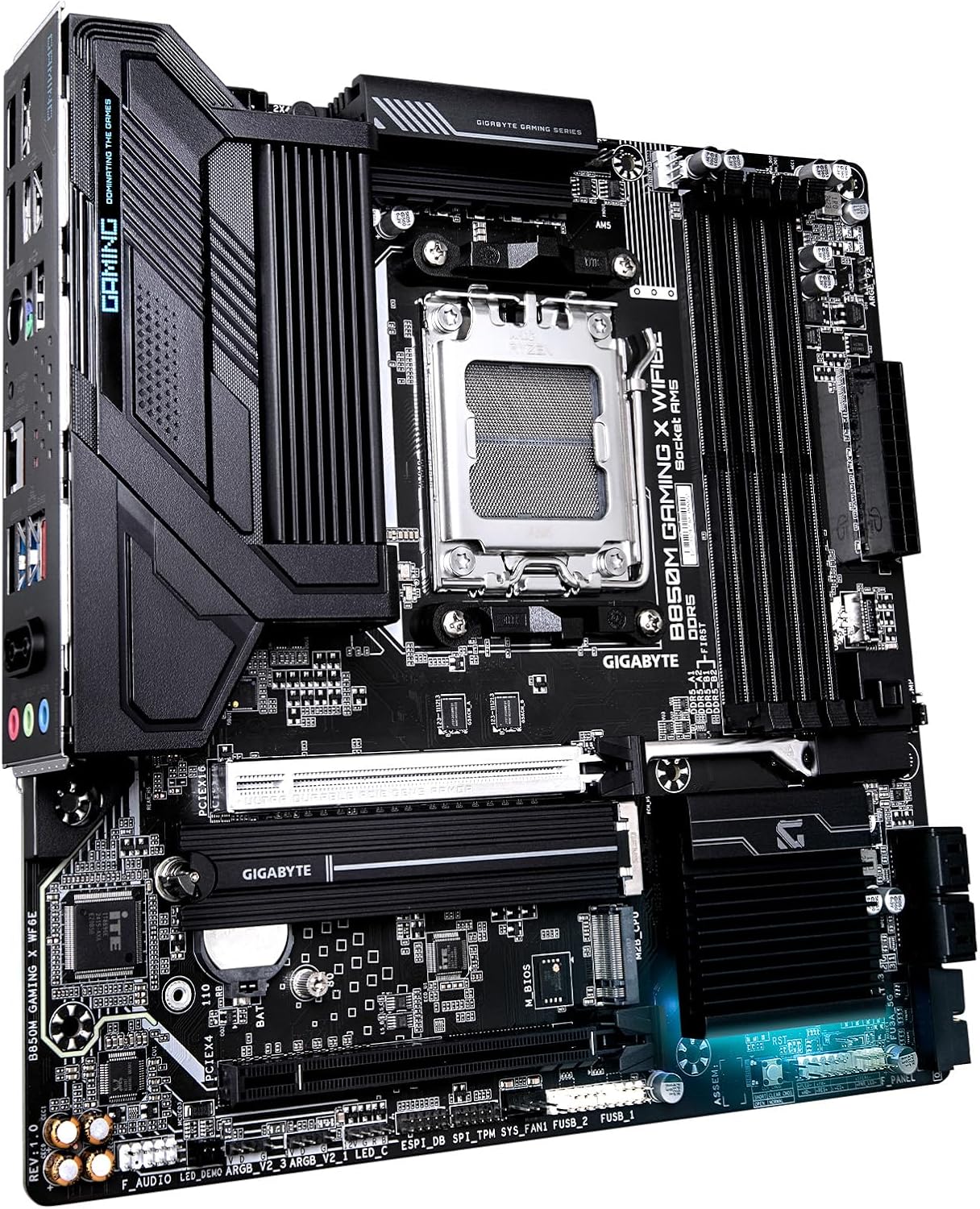 GIGABYTE B850M Gaming X WIFI6E AMD AM5 mATX Motherboard, Support AMD Ryzen 9000/8000/7000 Series, DDR5, 10+2+2 Power Phase, 2X M.2, PCIe 5.0, USB-C, WIFI6E, 2.5GbE LAN, EZ-Latch, 5-Year Warranty