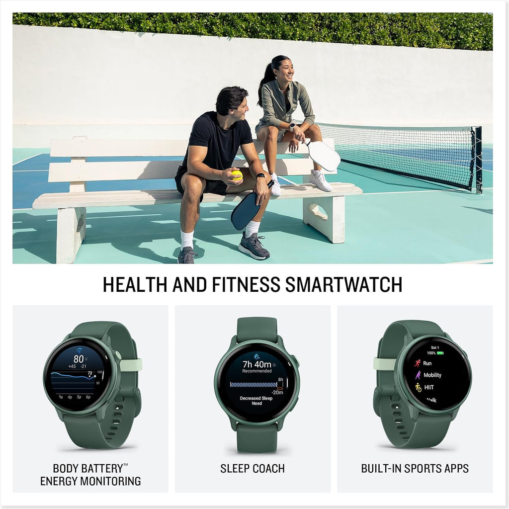 Garmin vívoactive® 6 Health and Fitness GPS Smartwatch - AMOLED Display, Up to 11 Days Battery, Metallic Jasper Green with Matching Band