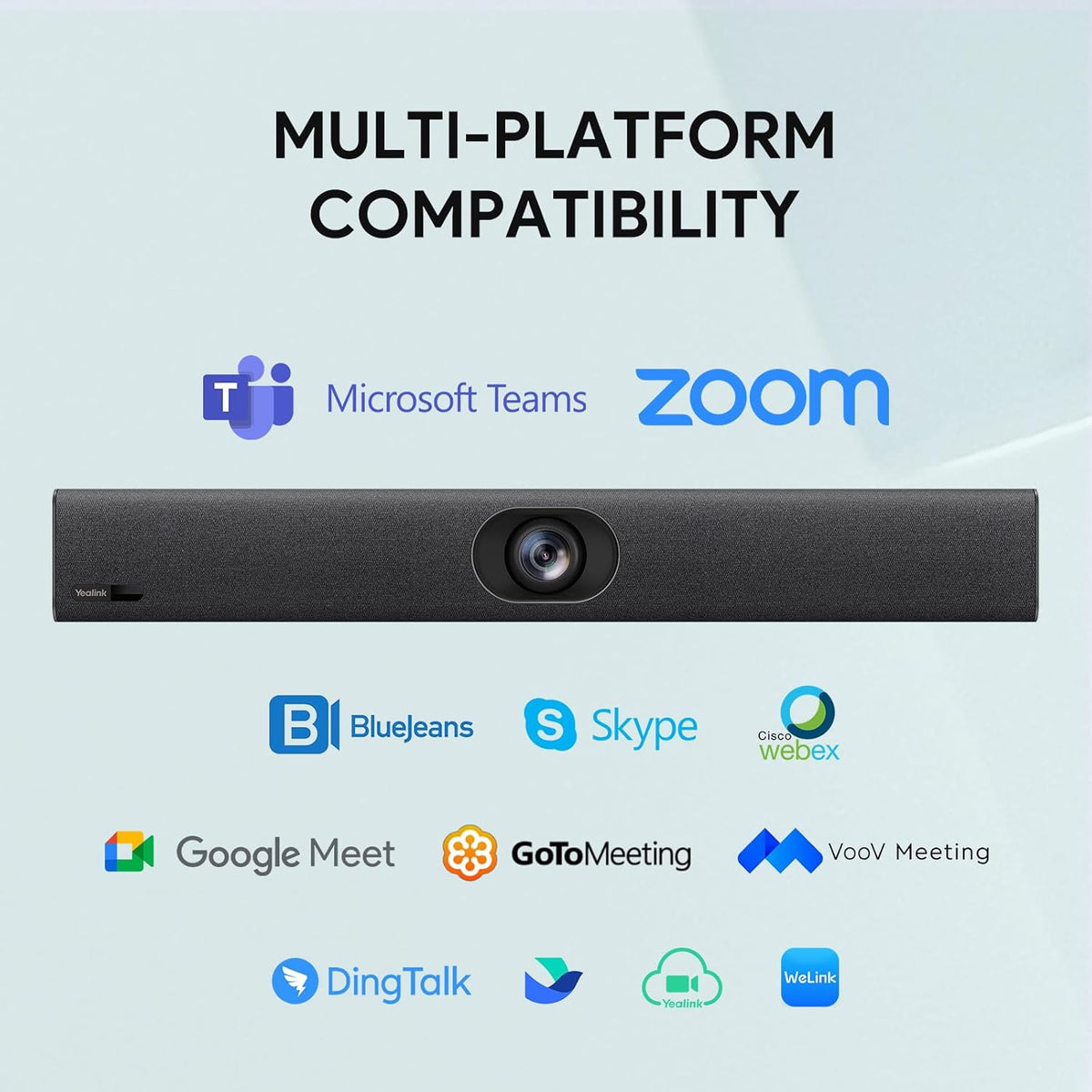 Yealink UVC40 E2 USB Conference Room Camera System Ultra-HD 4K Video Conference Camera 120° Wide-Angle Lens Built-in 8 Microphone Arrays Auto Framing Speaker Tracking and Smart Area Exposure Webcam