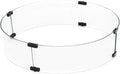 Hiland 22'' Round Tempered Glass Wind Screen for Fire Pit Table, Glass Wind Guard, 6'' in Height, Hardware Included, Easy Assembly