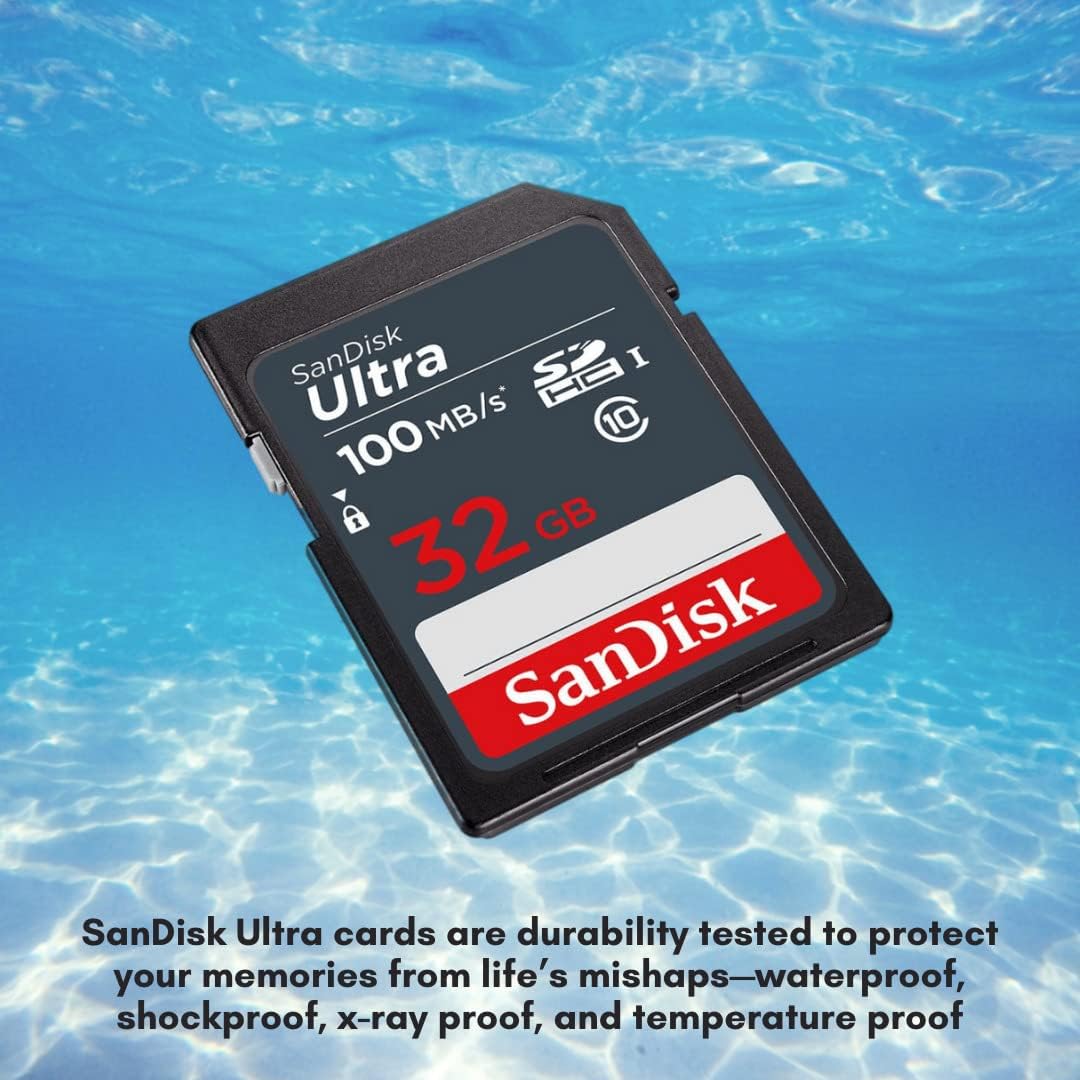 SanDisk 32GB Ultra SDHC UHS-I Memory Card (10-Pack) with Focus High Speed USB Card Reader Bundle (11 Items)