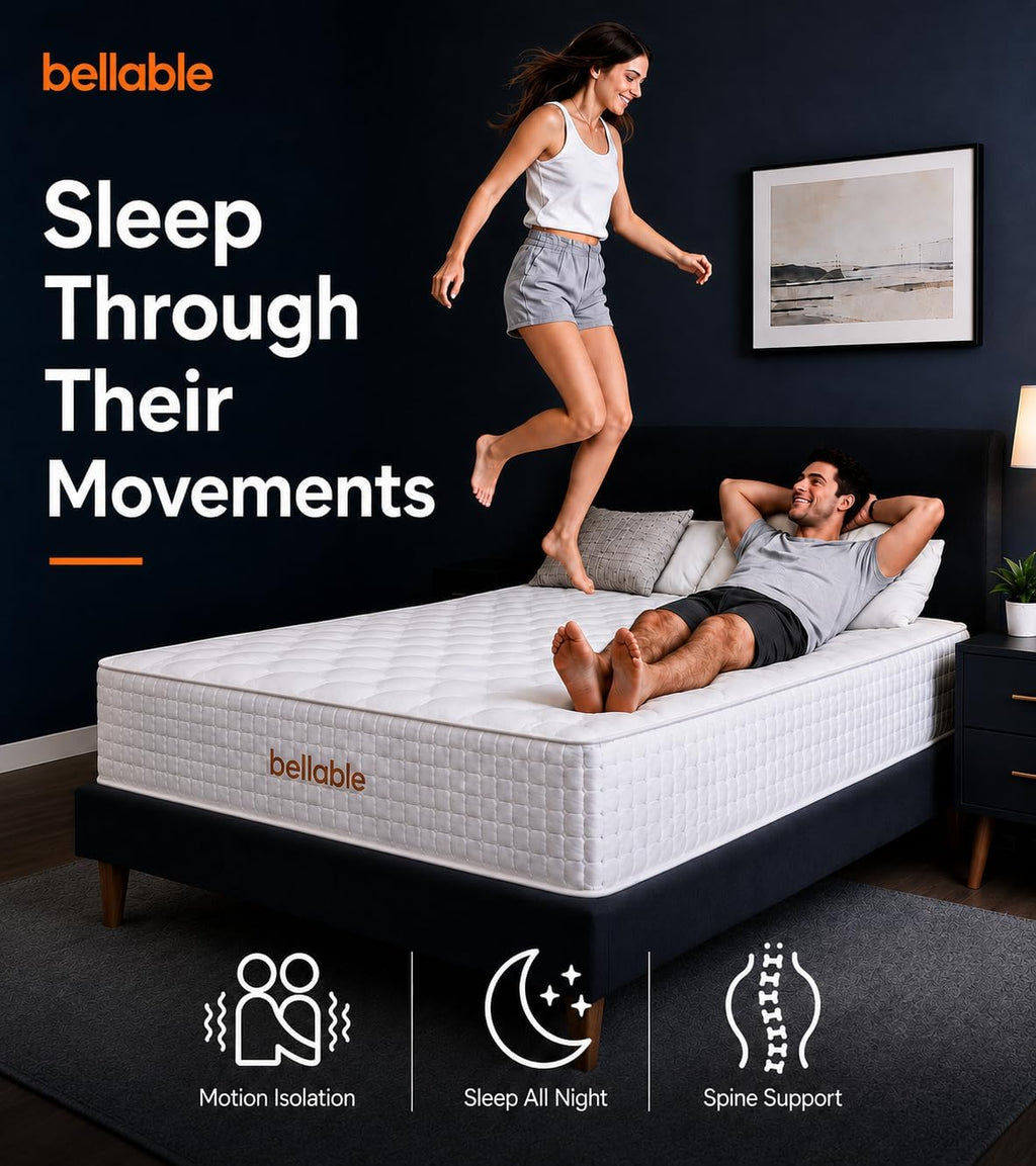 Queen Mattress, 14 Inch Medium Firm Hybrid Queen Mattress Cooling Gel Memory Foam Individually Wrapped Pocket Coils, Excellent Edge Support, Zone Support for Back Neck Pain Relief, Fiberglass-Free