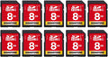 GIGASTONE 8GB SD Card 10-Pack UHS-I U1 Class 10 SDHC Memory Card Full HD Video Canon Kodak Olympus Digital Camera, with 10 mini Cases