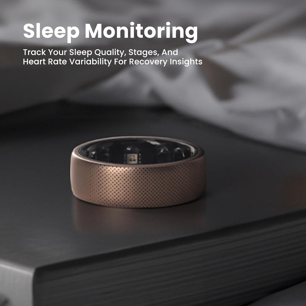 Amazfit Helio Smart Ring Health Tracker, Fitness Tracker Ring, No Subscription, Monitors Sleep, Heart Rate & Stress, Titanium Alloy, Fast 1.4-Hr Charging, Water-Resistant, Size Before You Buy(Size 12)