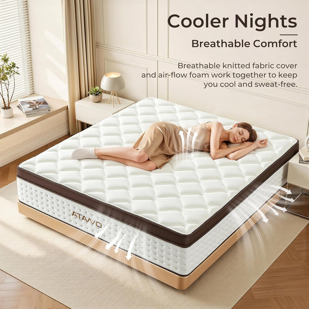 12 Inch Full Mattress, Medium Firm Hybrid Mattress Full with Zoned Pocket Springs & Memory Foam for Pressure Relief, Motion Isolation | Fiberglass-Free, CertiPUR-US Certified | 75"*54"