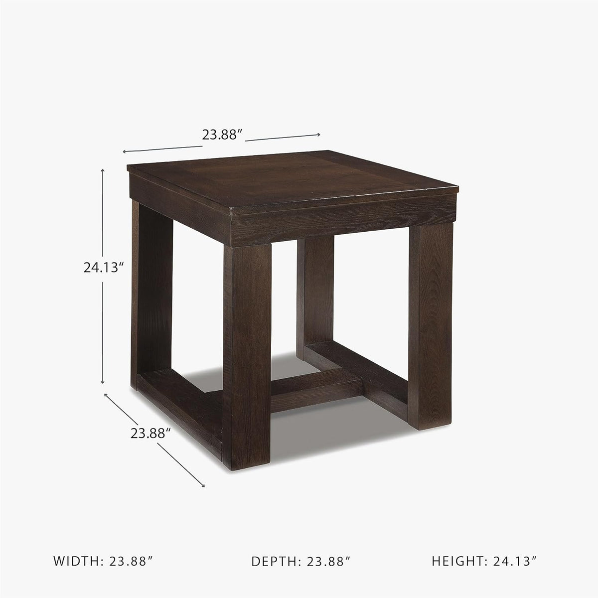 Signature Design by Ashley Watson Classic Oversized Square End Table, Dark Brown