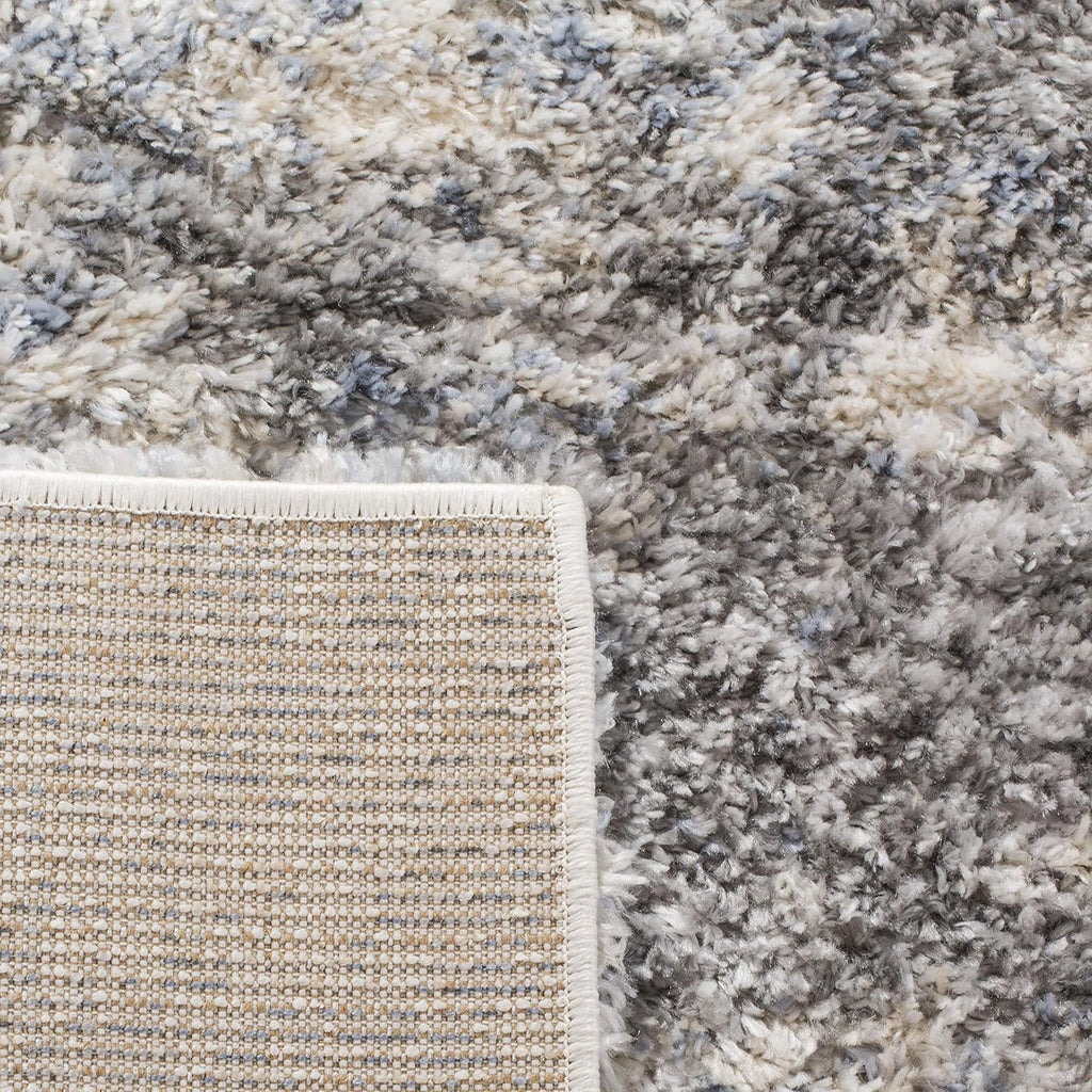 SAFAVIEH Area Rug 9x12 - Berber Shag Collection - Large - Grey Blue & Cream, Non-Shedding & Easy to Clean, Ideal for Living Room, Bedroom, Dining Space (BER219G)