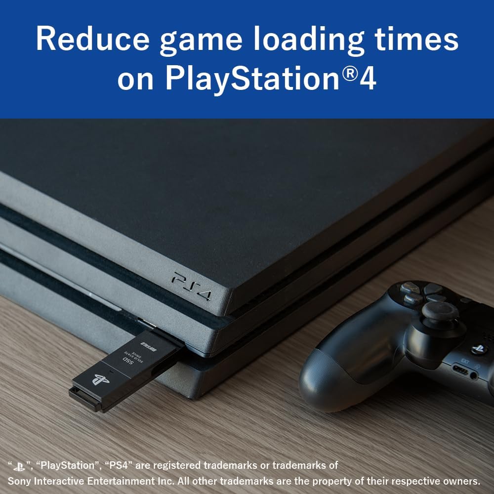 BUFFALO External SSD 1.0TB - Officially Licensed Product, Compatible with PS5 Consoles / PS4 Consoles - USB3.2 Gen2 Type A Compact Stick SSD-SAO1.0U3B