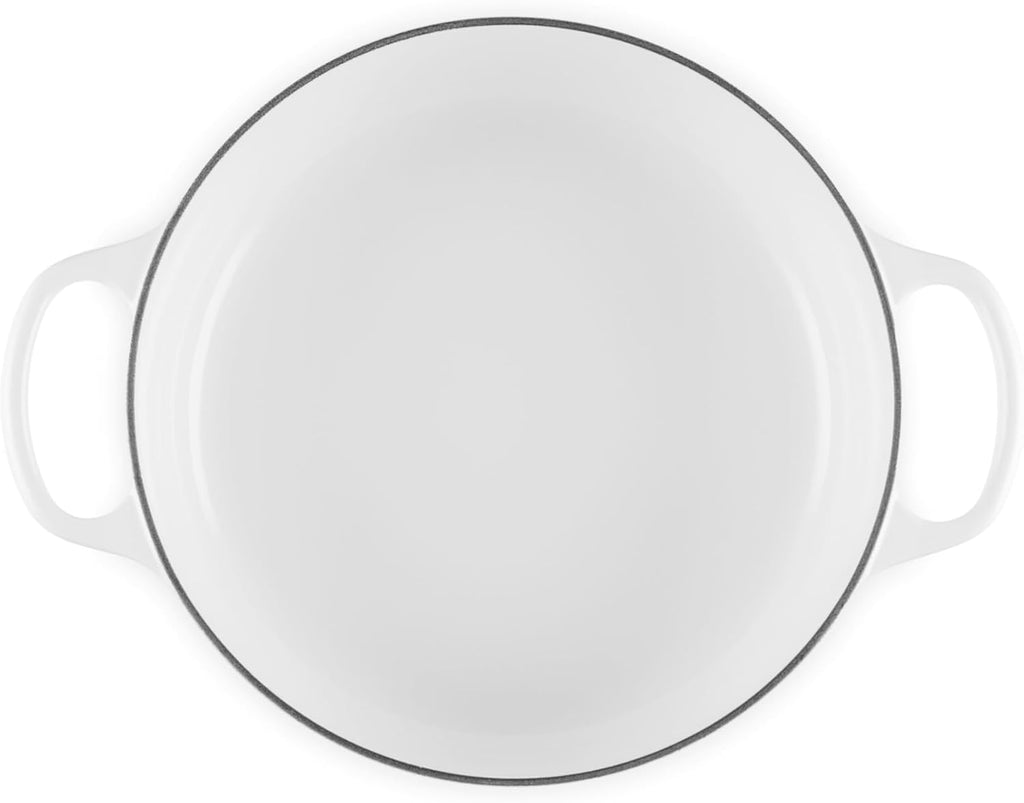 Le Creuset Enameled Cast Iron Signature Round Wide Dutch Oven, 3.5 qt., White