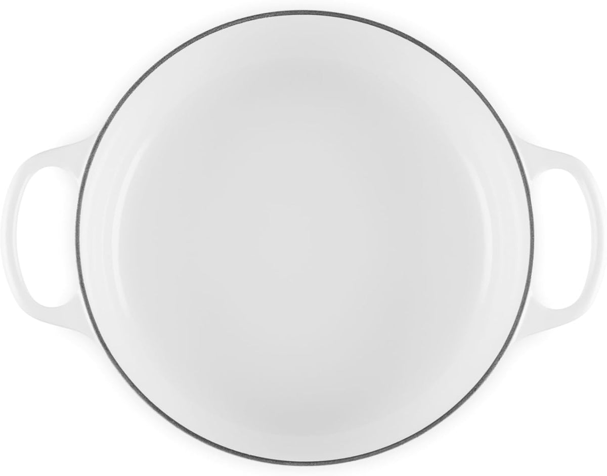Le Creuset Enameled Cast Iron Signature Round Wide Dutch Oven, 3.5 qt., White