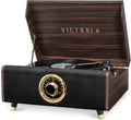 Victrola Highland 4-in-1 Bluetooth Record Player with Speakers – 3-Speed Vinyl Record Player, FM Radio & 3.5mm Aux, Wireless Music Streaming (Espresso)