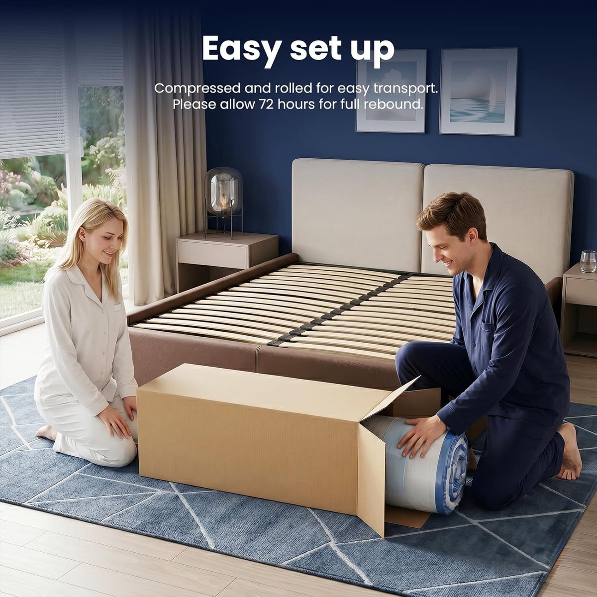 VKT 12 Inch Mttress Queen Size, Memory Foam Hybrid Mattresses in a Box, Medium Firm, Pocket Springs for Motion Isolation, CertiPUR-US and Oeko TEX Certified