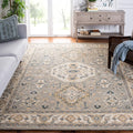SAFAVIEH Aspen Collection Area Rug - 9' x 12', Moss & Ivory, Handmade Traditional Wool, Ideal for High Traffic Areas in Living Room, Bedroom (APN601W)
