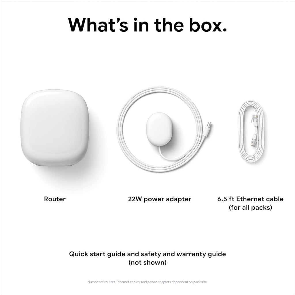 Google Nest WiFi Pro - Wi-Fi 6E - Reliable Home Wi-Fi System with Fast Speed and Whole Home Coverage - Mesh Router - Non-Retail Packaging - 6 Pack - Snow