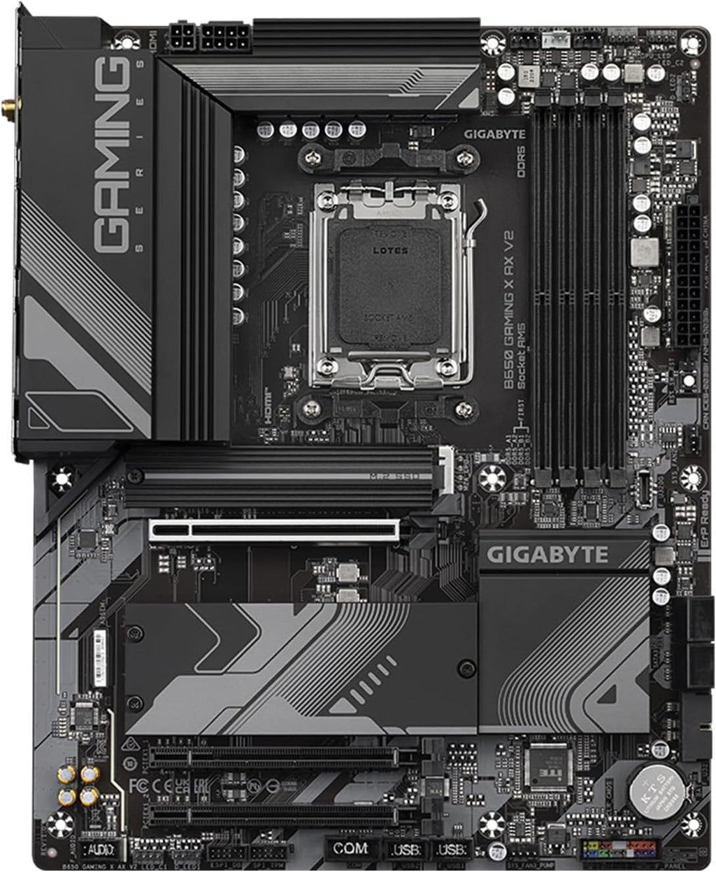 GIGABYTE B650 Gaming X AX V2 (rev. 1.0) AM5 LGA 1718 AMD B650 ATX DDR5, Triple M.2, PCIe 5.0, USB 3.2 Gen2x2 Type-C, AMD Wi-Fi 6E, Realtek 2.5GbE LAN (Renewed)