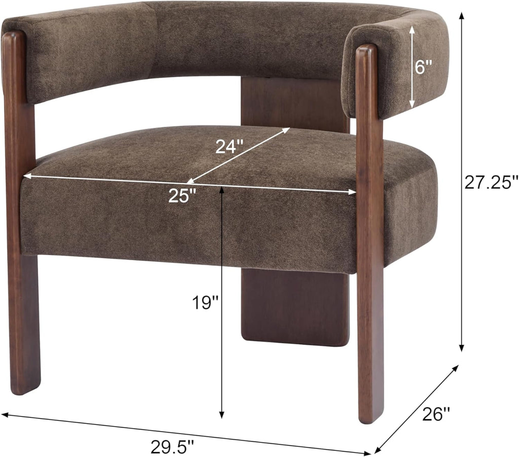 Christopher Knight Home Nettie Modern Accent Chair for Living Room, Velvet Fabric Single Lounge Sofa Chair with Wooden Frame, Lounge Armchair with Cushion, Comfy Reading Chair for Bedroom, Dark Brown