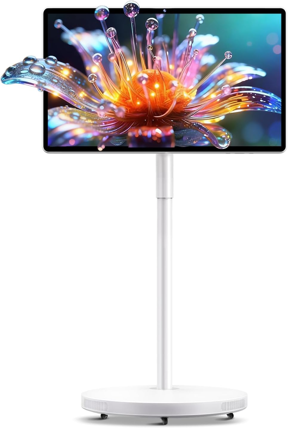 27" Portable TV with Hi-Fi Audio, 44W Quad Speakers & Subwoofer, Android 14 EDLA Touch Screen Monitor, 8GB+128GB, Built-in 8H Battery, 5MP Privacy Camera, Voice Remote Control