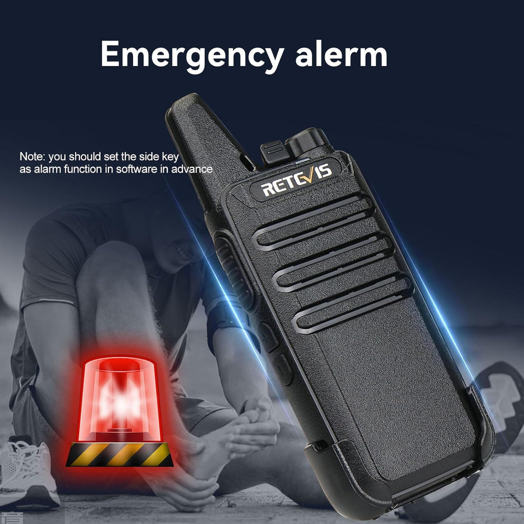 Retevis RT22 Walkie Talkies Mini, Rechargeable Two Way Radio Long Range, 2 Way Radio Small, Portable VOX, for Business Commercial Work School Church Restaurant (20 Pack,Black)
