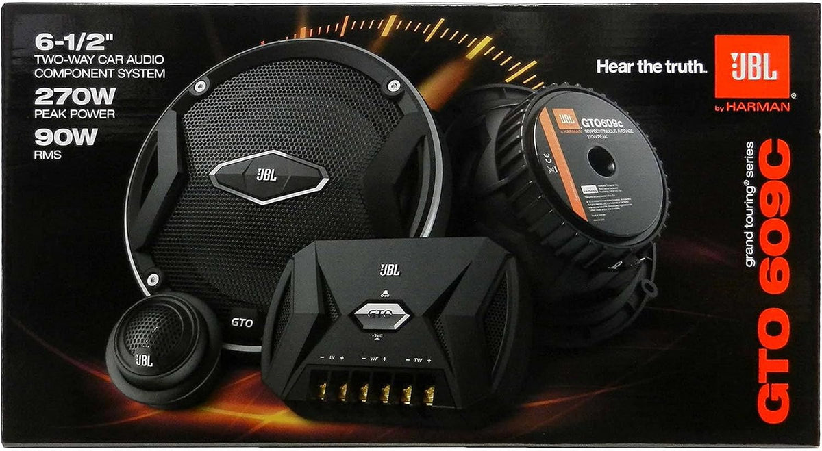 JBL GTO609C 270 Watts 6-1/2" Premium Car Audio Component Stereo Speaker System with Patented Plus One Woofer-Cone Technology