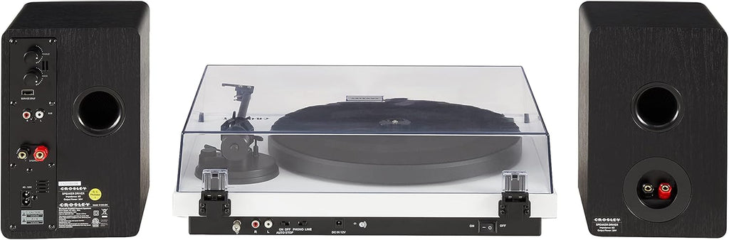 Crosley KT6101-WH Belt-Drive Bluetooth Turntable with Built-in Preamp and Included Speakers, White