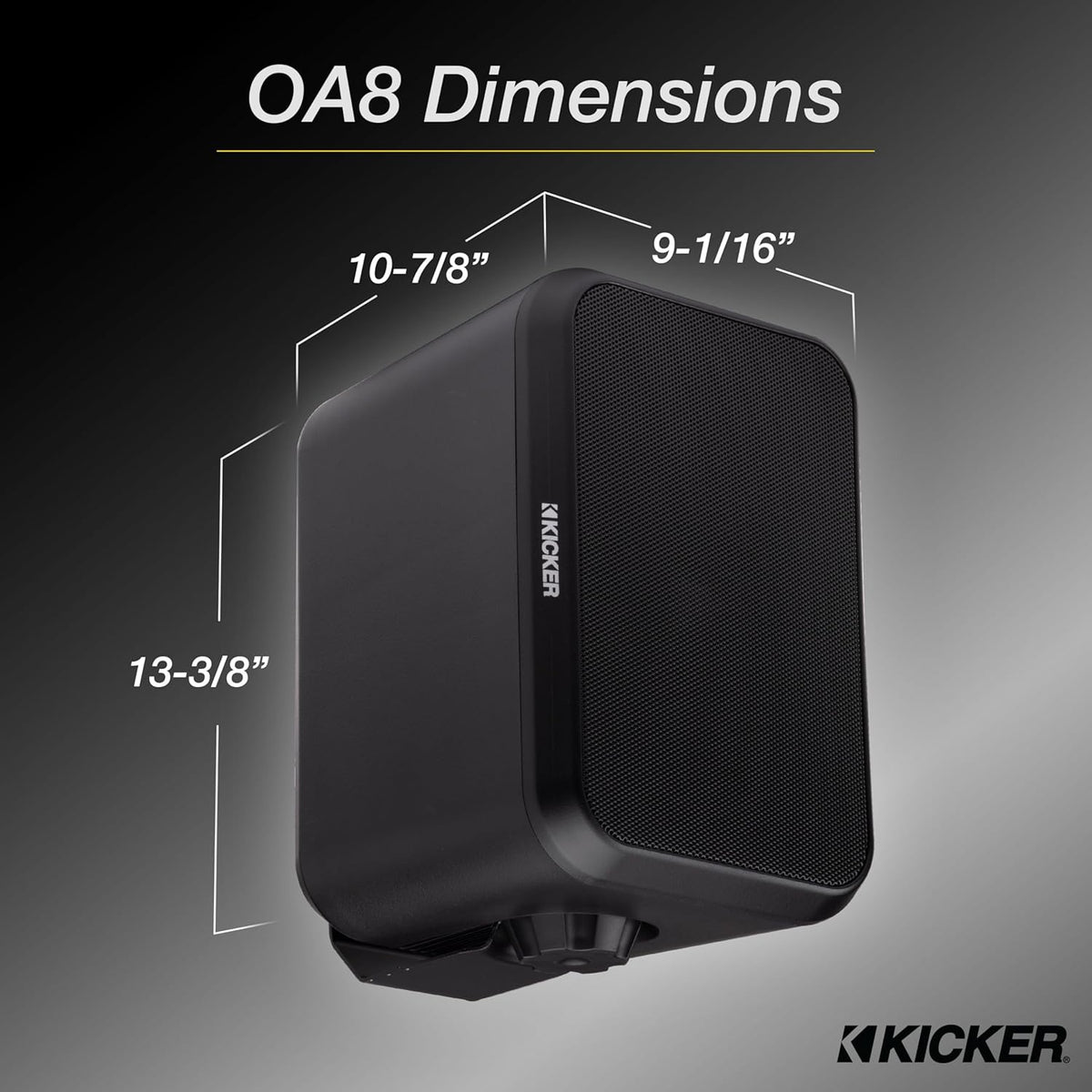 KICKER Outdoor Audio 8″ Indoor Outdoor Speakers (52OA8B) – Weatherproof, UV-Resistant Wall or Ceiling Mount Speakers with Polyethylene-Mica Woofer Black
