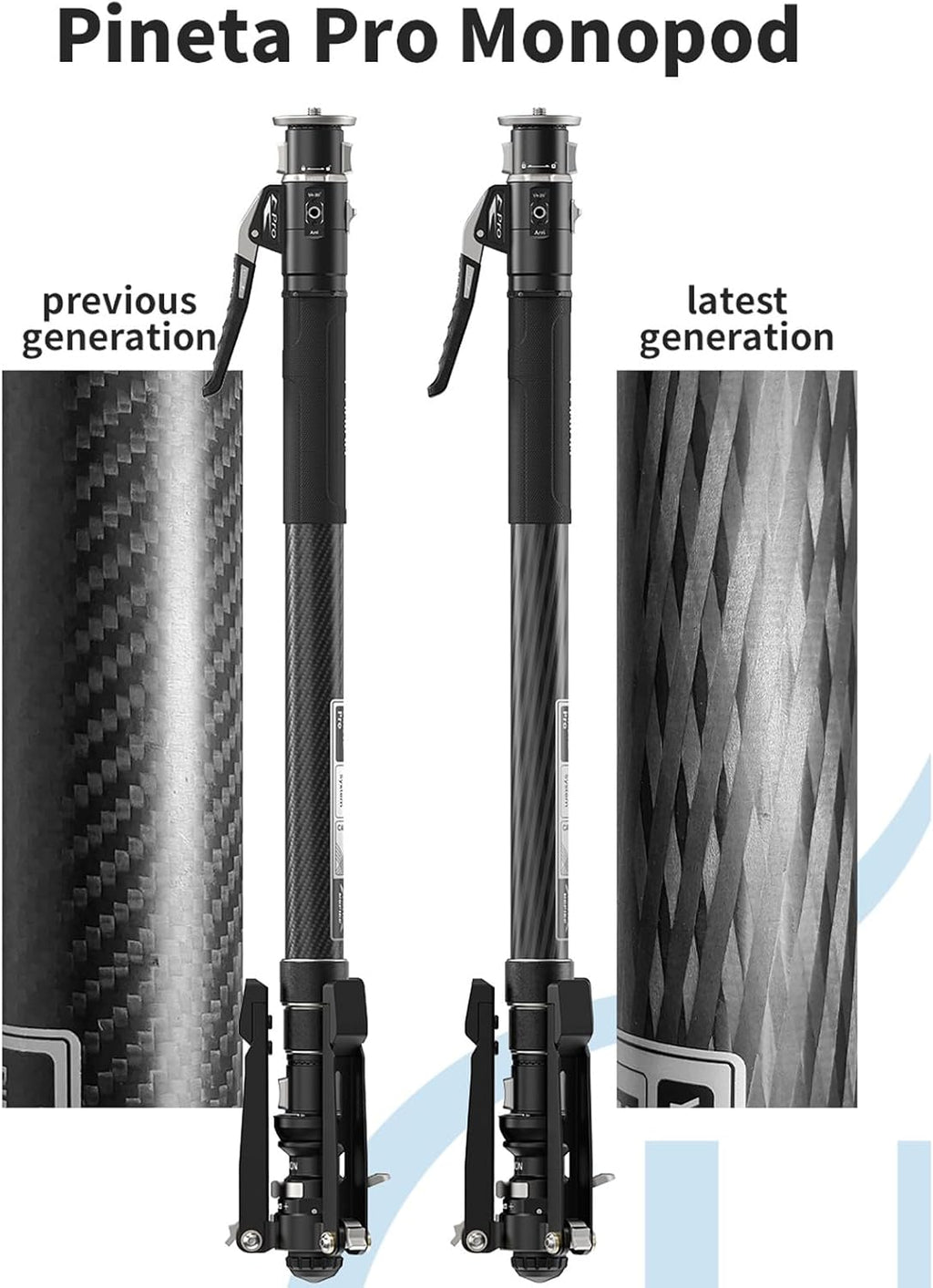YC Onion Pineta Pro Carbon Fiber Monopod with Pedal Base, Light Stand Lightweight Travel Monopod with Quick Release Plate for Sony Canon Nikon DSLR Cameras, Gimbal and etc Max Load 11lb/5Kg