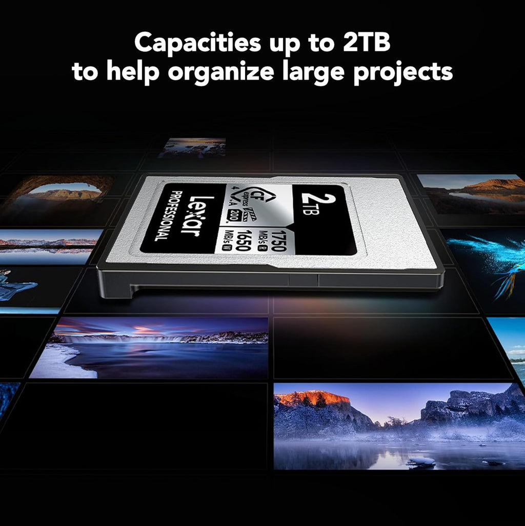 Lexar 256GB Professional CFexpress Type A Silver 4.0 Memory Card, for Photographers, Videographers, Up to max 1750/1650 MB/s, 8K Video (LCAEXS4256G-RNENU)