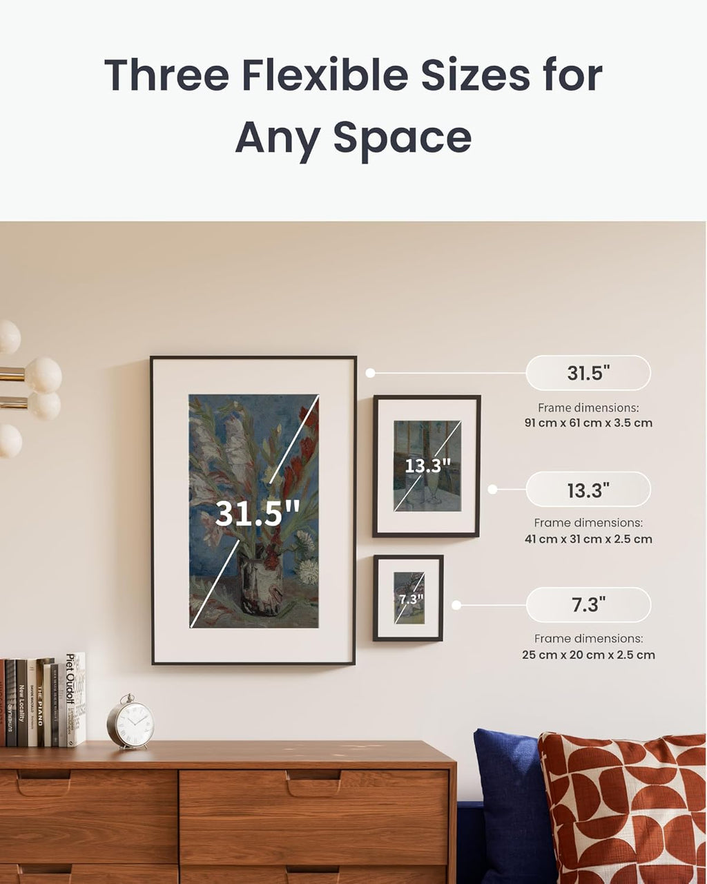 SwitchBot AI Art Frame 13.3'', Electronic Ink Picture Frame, Wireless Digital Photo Frame, Long Battery Life, Alexa Compatible, Wall Decoration, Home Décor, AI-Generated Art, Gift for Art Lovers