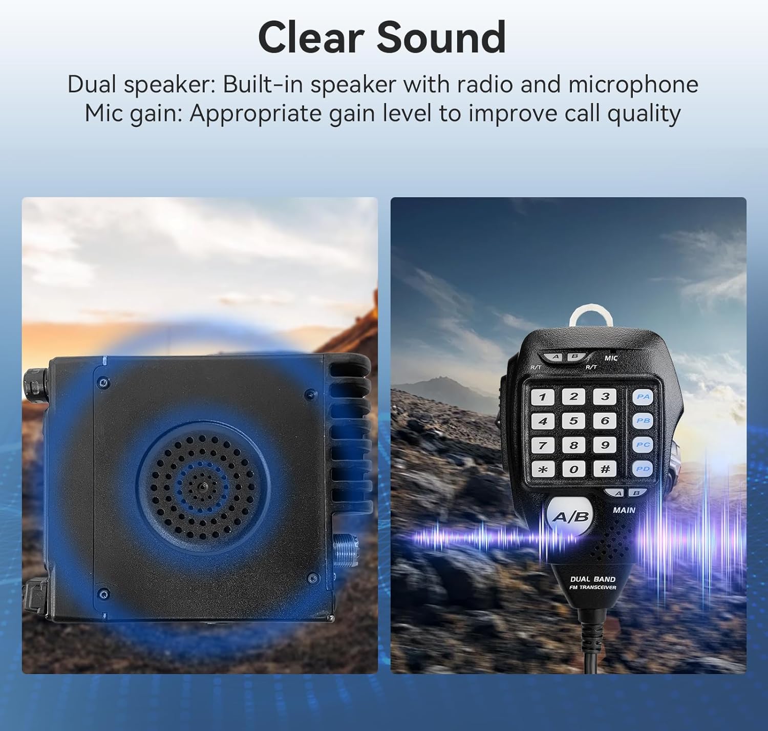 Retevis RT95 Dual Band Mobile Radio, Long Range Ham Radio with Antenna, 180 Degree Rotatable LCD Display, Mic Gain, Chirp, DTMF, 2m 70cm Mini Mobile Transceiver for RV Camping