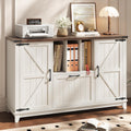 Lateral File Cabinet with File Drawer, Farmhouse Filing Cabinet with Storage Shelves for Legal/A4/Letter Size Hanging Files, Large Modern Printer Stand for Home Office (Rustic White and Brown)