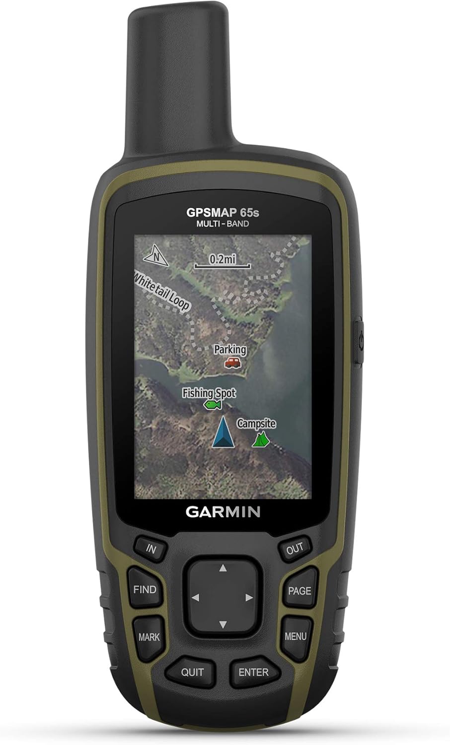 Garmin GPSMAP 65s, Button-Operated Handheld with Altimeter and Compass, Expanded Satellite Support and Multi-Band Technology, 2.6" Color Display