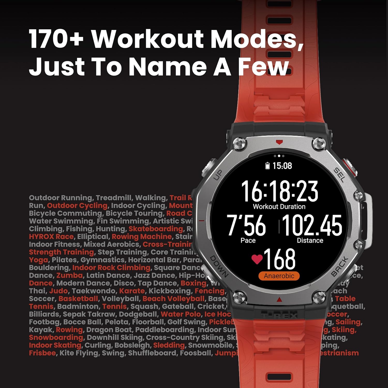 Amazfit T-Rex 3 Rugged Military Smart Watch 48mm, GPS (with Privacy), Offline Maps, Long Battery Life,328 Feet Water-Resistant, 170 Fitness/Sport Modes, AI, Voice Control, for Android or iPhone, Gray