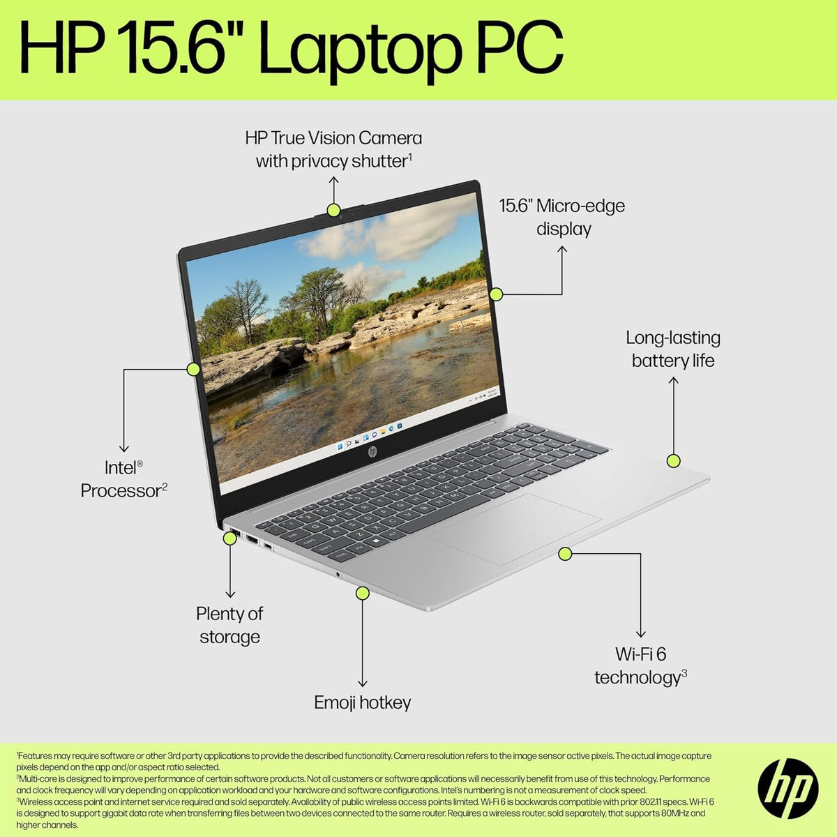 HP 15.6" FHD Laptop 2026 Edition with Copilot AI, 16GB RAM, 256GB SSD, Intel Processor, Long Battery Life, Lightweight 3.64 lbs, Microsoft 365, Windows 11 for Students & Office