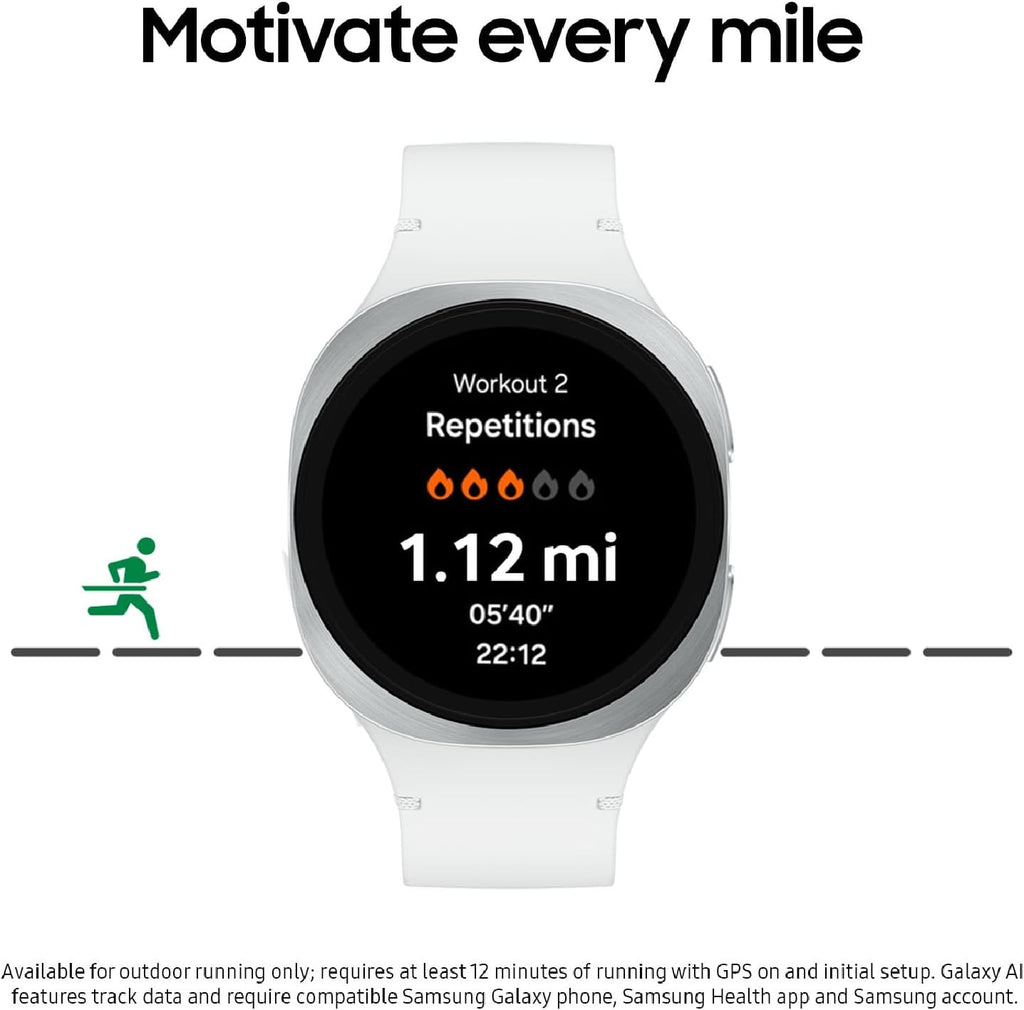 Samsung Galaxy Watch 8 (2025) 40mm Bluetooth Smartwatch, Cushion Design, GPS Fitness Tracker, Sleep Coaching, Running Coach, Energy Score, Heart Rate Tracking, Silver US Version, 2 Yr Warranty