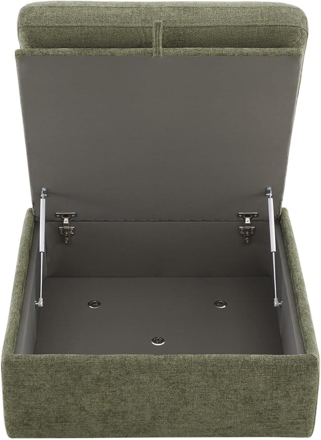 CHITA 34 Inch Upholstered Square Modular Storage Ottoman for Sectional Sofa,Storage Ottoman Footrest and Seat Cube for Living Room, Moss Green