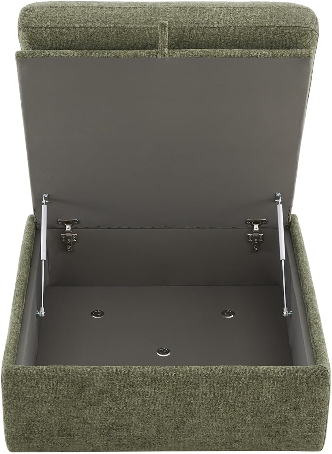 CHITA 34 Inch Upholstered Square Modular Storage Ottoman for Sectional Sofa,Storage Ottoman Footrest and Seat Cube for Living Room, Moss Green