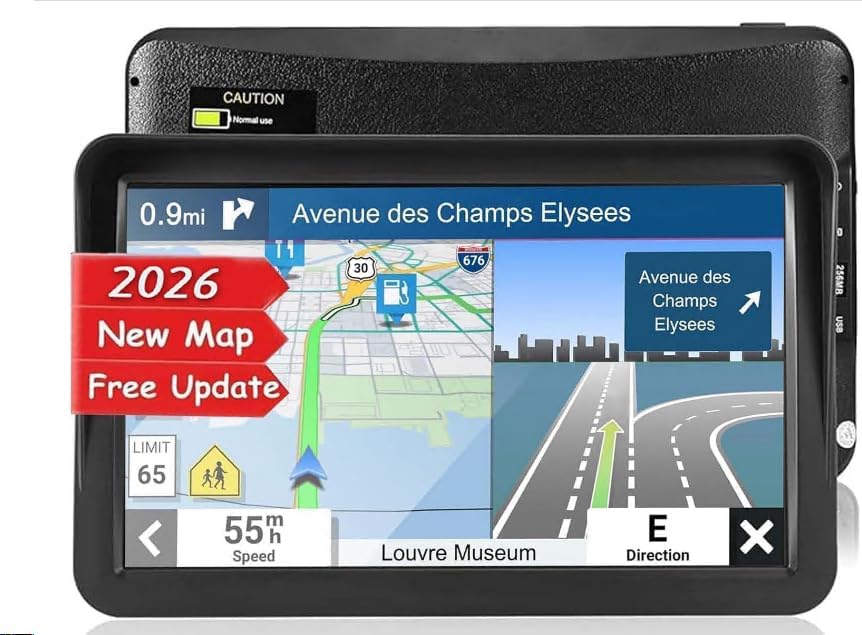 GPS Navigator for Car Truck RV,Navigation System 9 Inch Touchscreen with .2025 Maps (Free Lifetime Updates) Support Voice Turn Direction Guidance/Speed and Red Light Warning/Custom Truck Routing