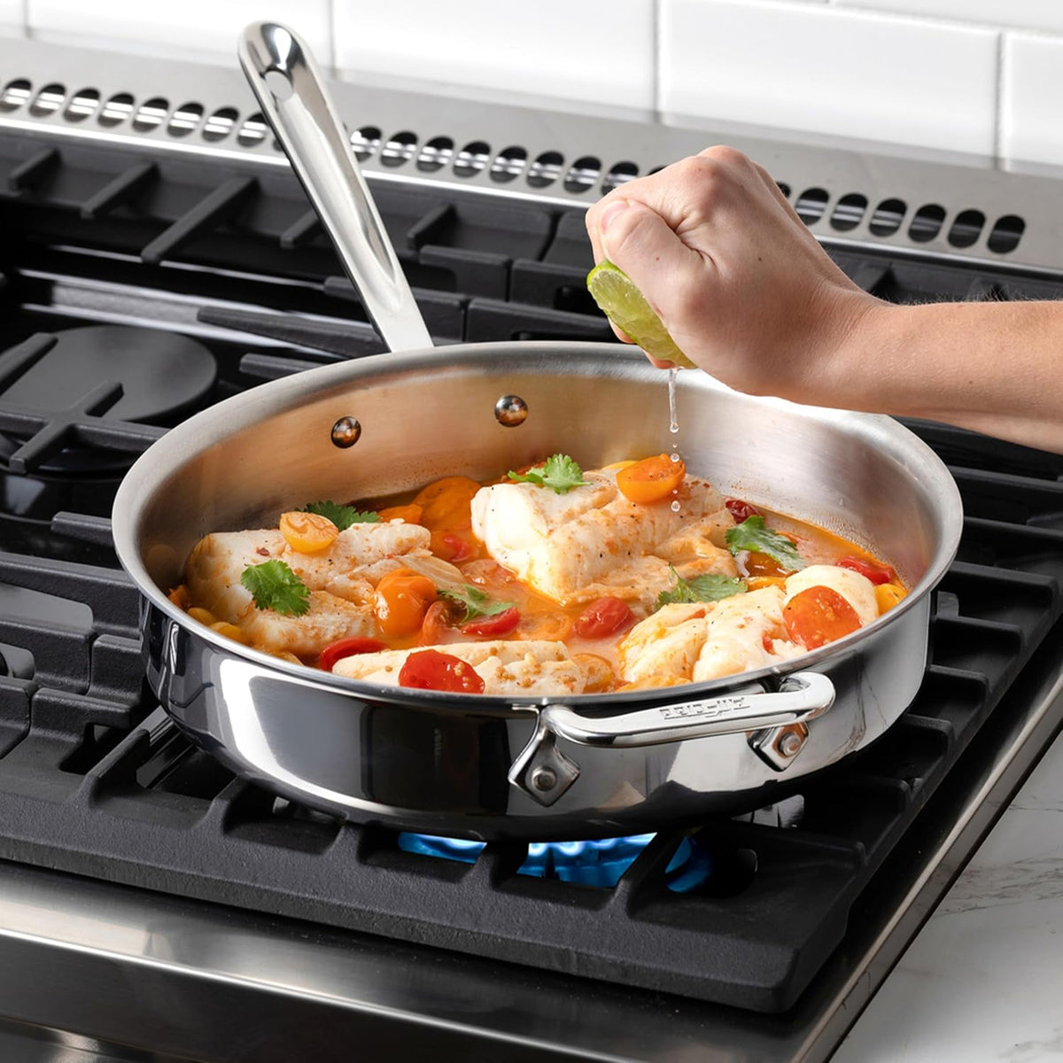 All-Clad D3 Stainless Steel 10 Piece Cookware Set- Made in USA- Includes Frying Pans, Saucepan, Soup Pot, Sautépan, Stockpot - Professional Grade -Oven Safe & Induction Compatible